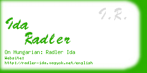 ida radler business card